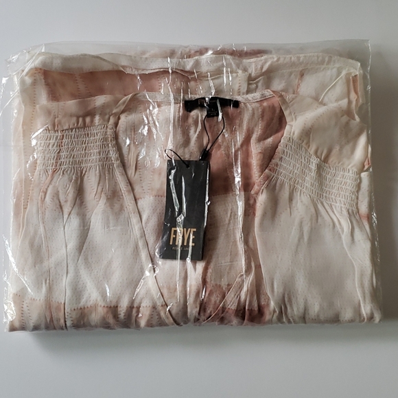 NEW IN PACKAGE Frye V-Neck Mauve Shibori Dress L - Picture 3 of 8